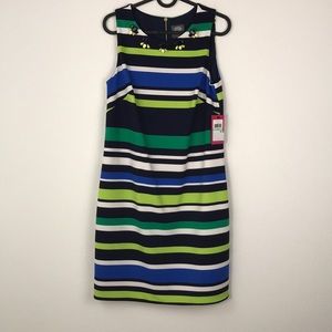 Vince Camuto Sleeveless embellished print dress